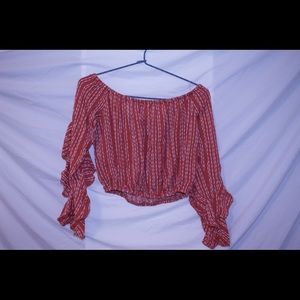 Windsor boho flowy sleeve crop top